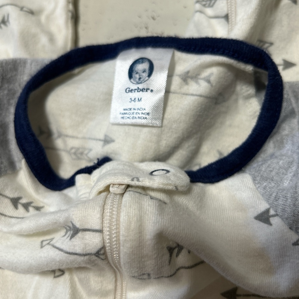Gerber Striped Baby Onesie in Navy and Orange